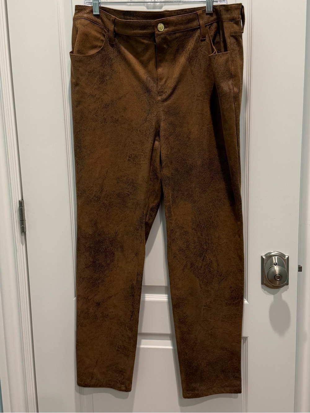 Chico's Ponte 5 Pocket Slim Straight Suede-Like Brown Pant Jeans Women 14 (2.5) - Picture 2 of 6